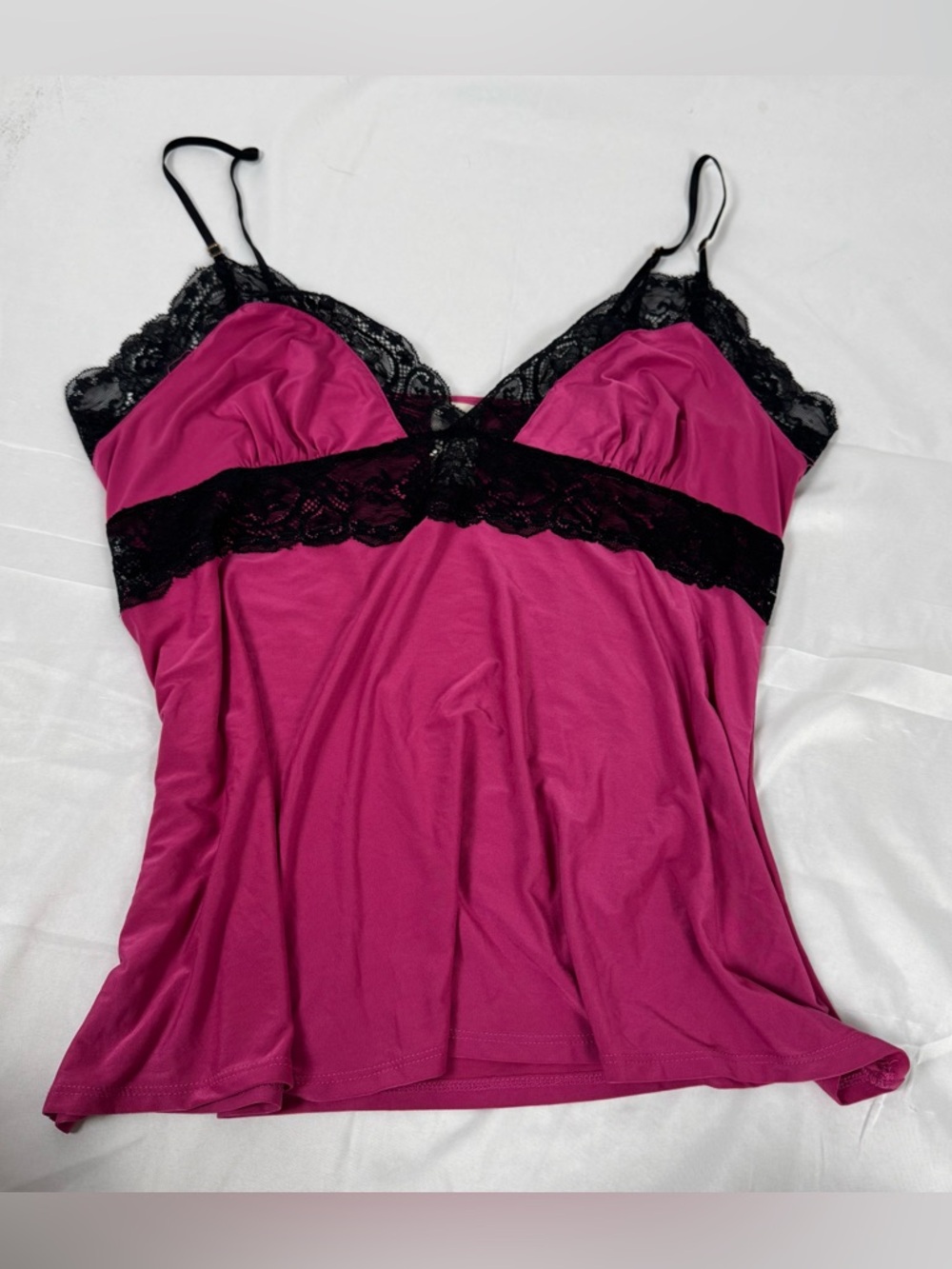 In Bloom Jonquil Pink Lace Camisole XL Y2K Sleep to Street Lingerie Top